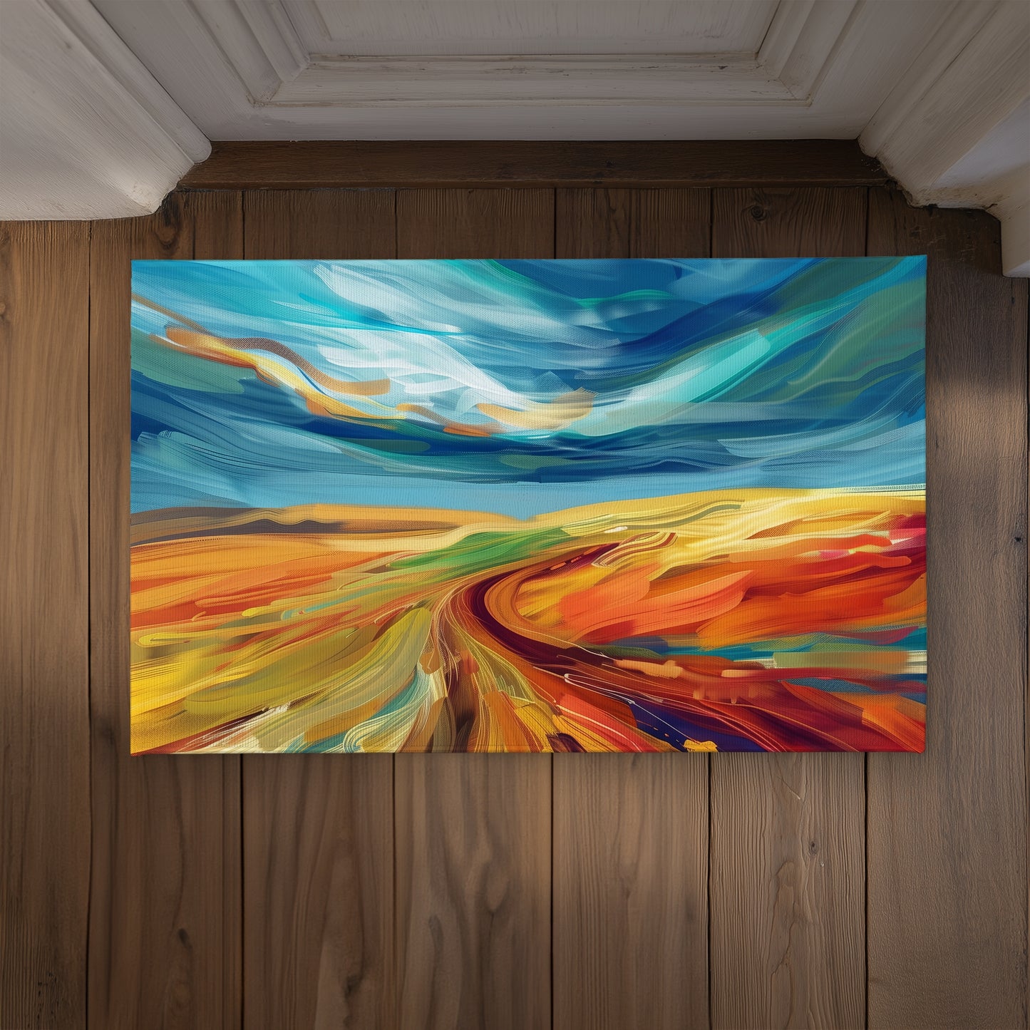 Land flow Red Indoor Outdoor Door Mat | Stylish Home Decor