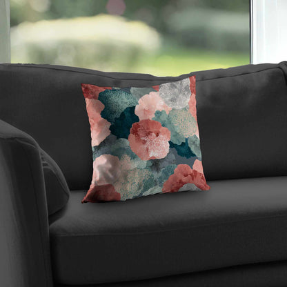 Whispering Coral Blooms Poly Twill Throw Pillow | Home Decor