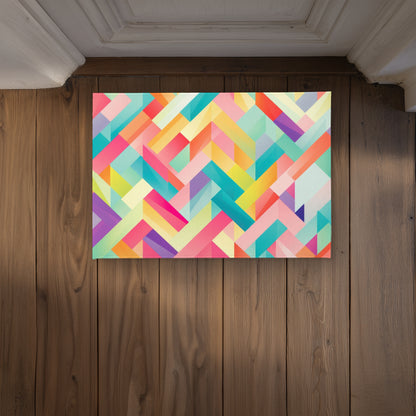 Stripe Harmony Orange Indoor Outdoor Door Mat | Home Decor