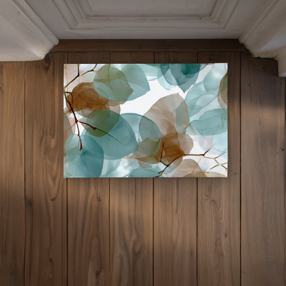 Translucent Leaves Brown Indoor Outdoor Door Mat | Decor