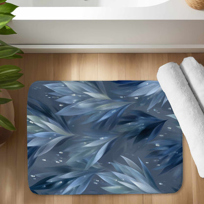Icy Leaves Bath Mat | Stylish Home Decor Rug
