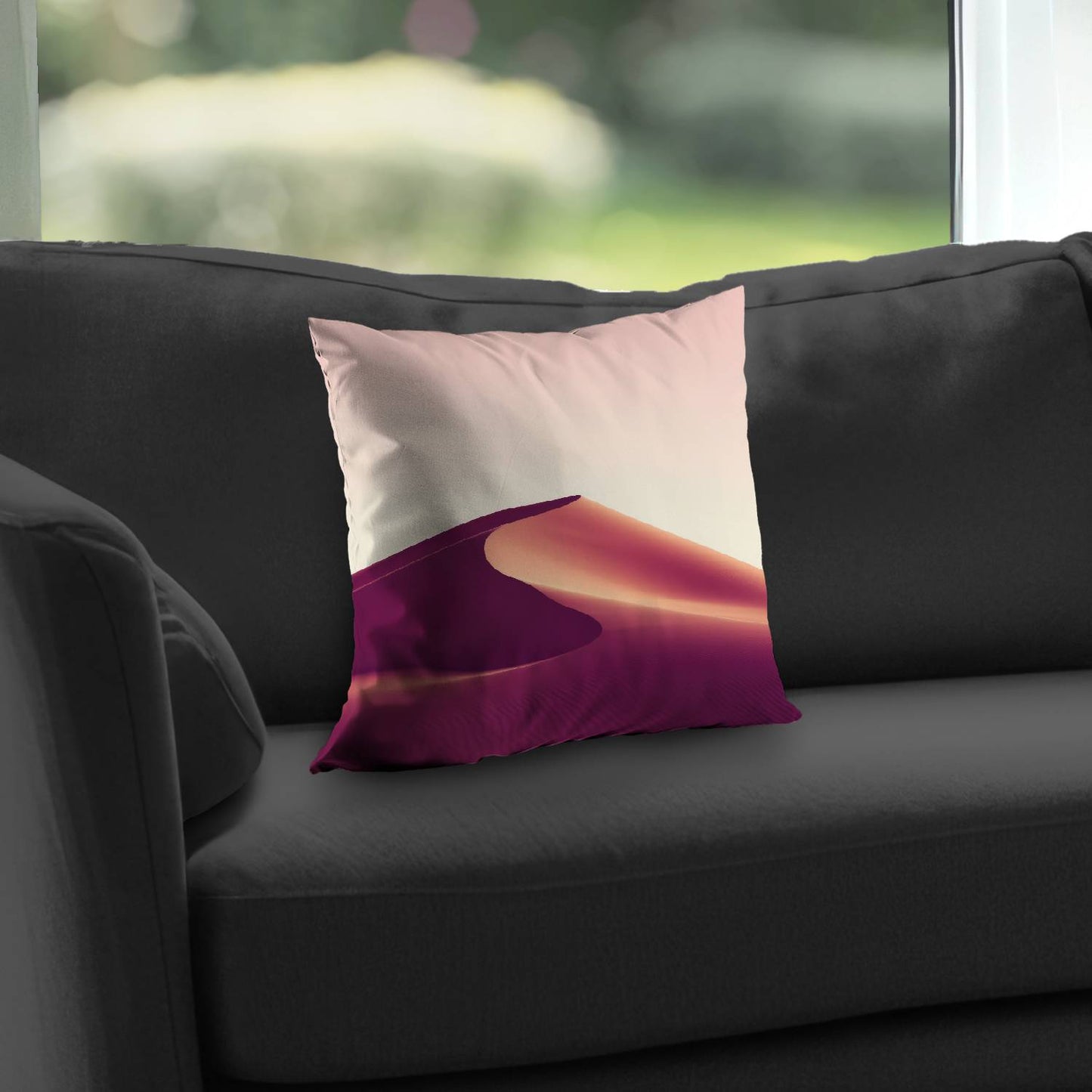 Coussin décoratif en sergé de polyester motif sable - décoration intérieure élégante