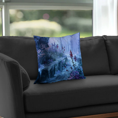 Valley of Ice Poly Twill Throw Pillow | Stylish Home Decor