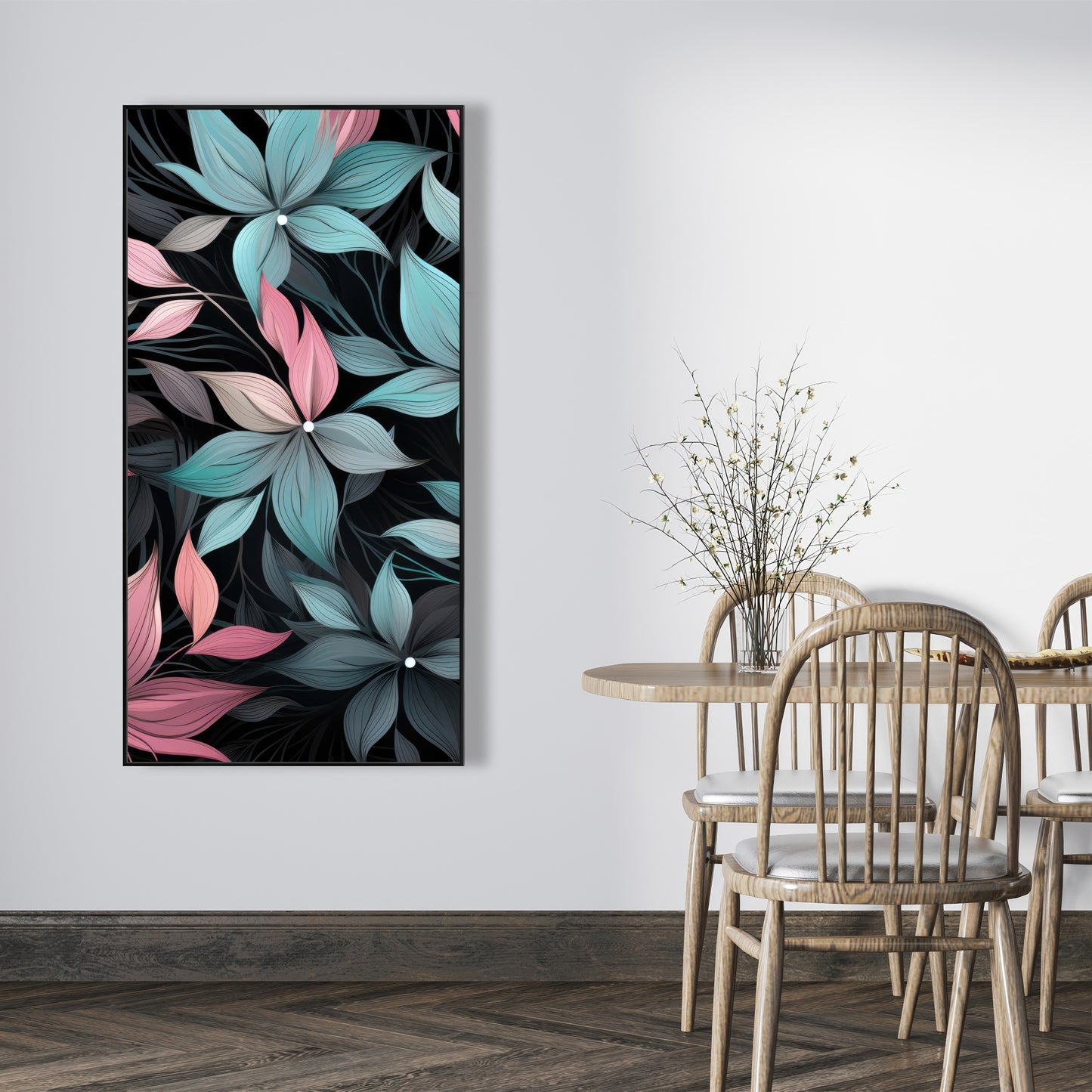 Desaturated flowers - 36"x36" Framed canvas