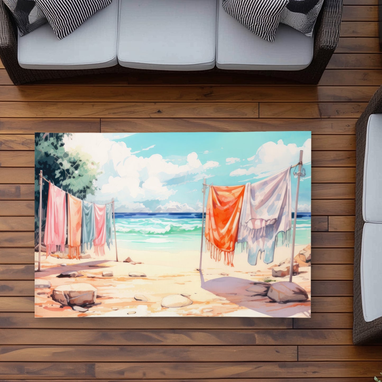 Sunny Side Orange Outdoor Area Rug | Home Decor Accent