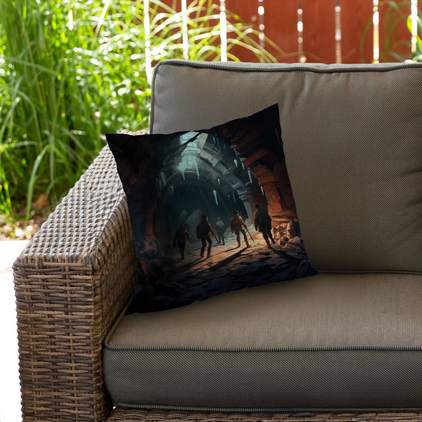 Blocked path - Throw pillow - Print on demand