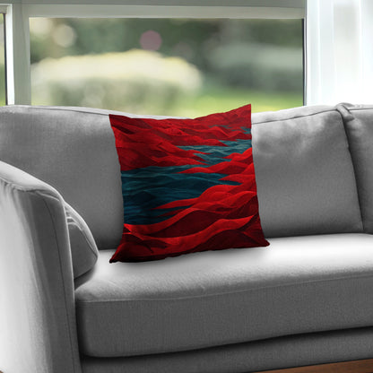 Red Sea Poly Twill Throw Pillow - Stylish Home Decor Accent