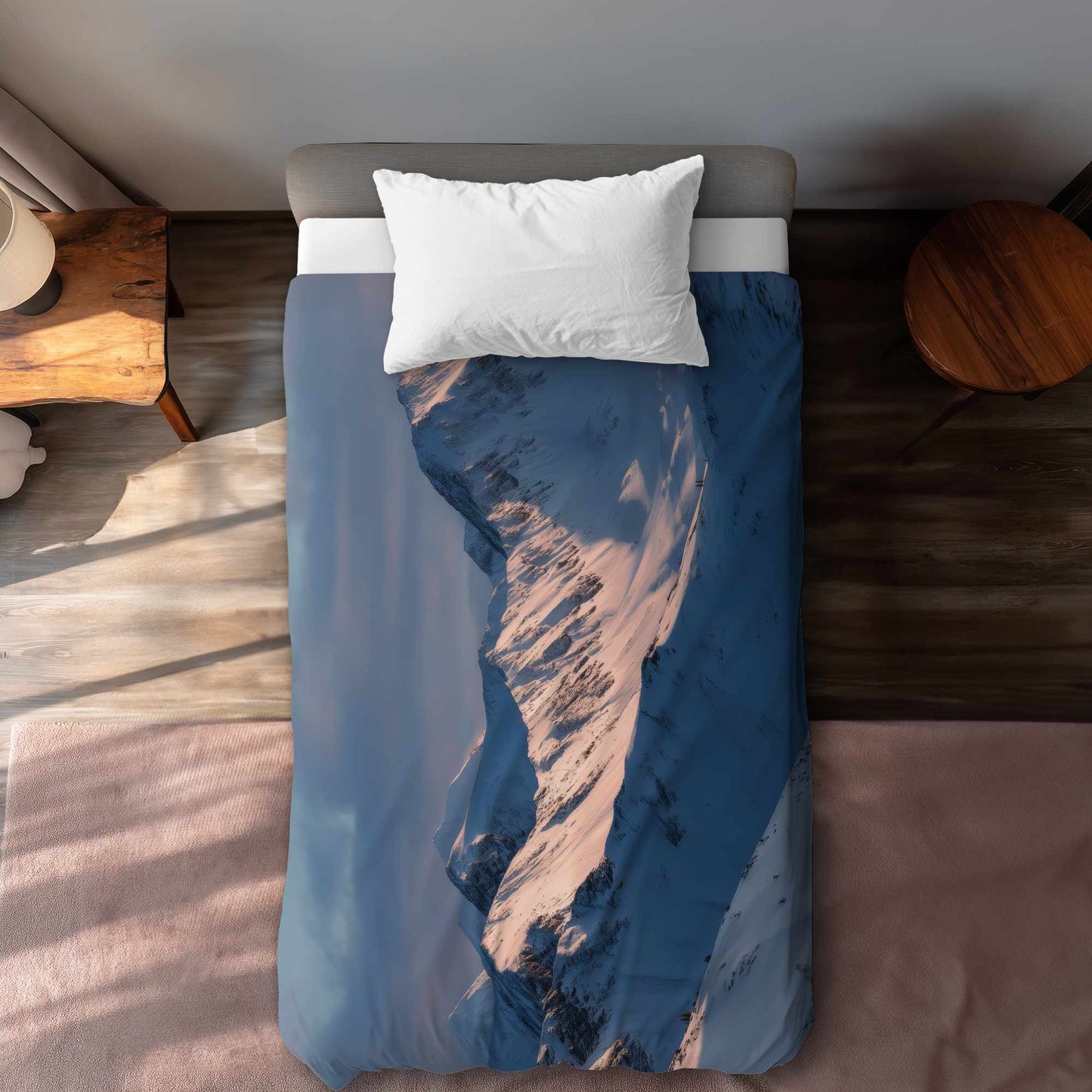 Housse de couette noire Icy Peaks - Éléments essentiels de décoration intérieure élégants