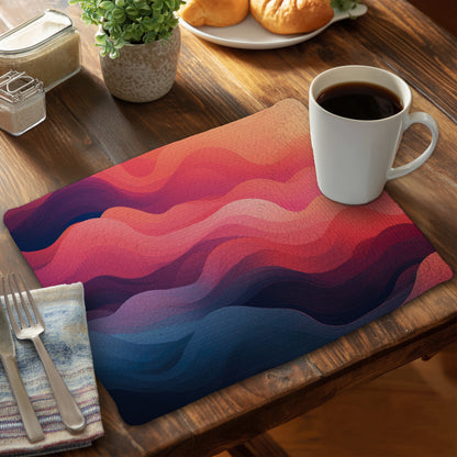 Ethereal Smoke - Pink Braided Polyester Placemat for Home Decor