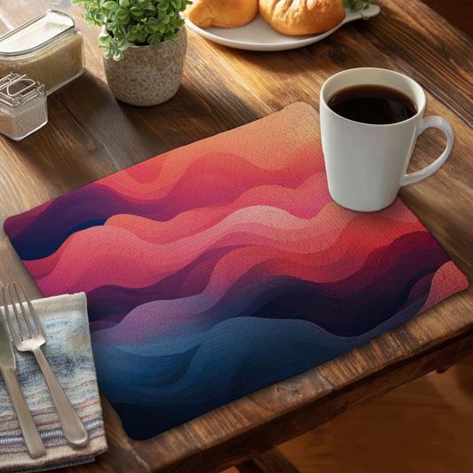 Ethereal Smoke - Pink Braided Polyester Placemat for Home Decor
