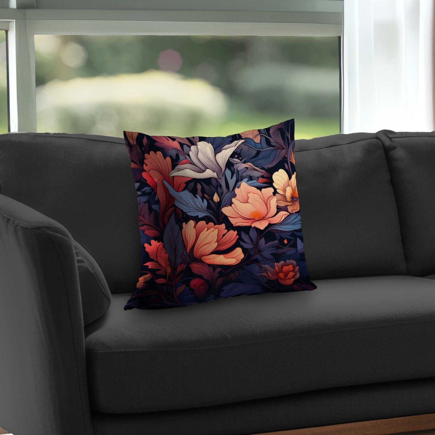 Blooming Uninterrupted Poly Twill Throw Pillow | Home Decor