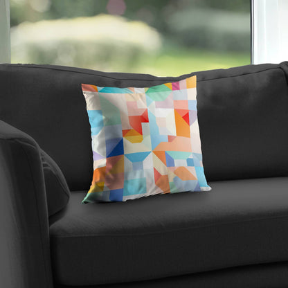 Coussin décoratif en sergé de polyester à motif géométrique - Cadence géométrique