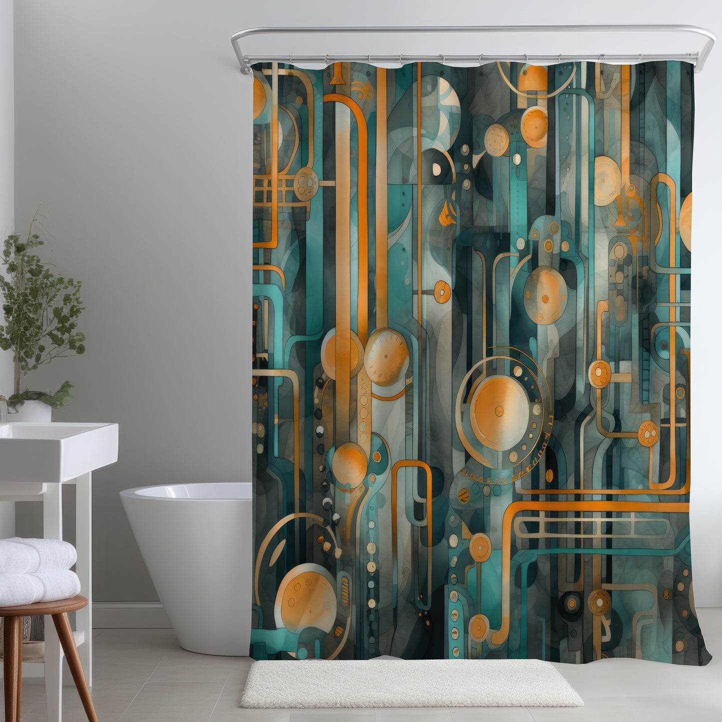 Astrological machinery - Shower Curtain