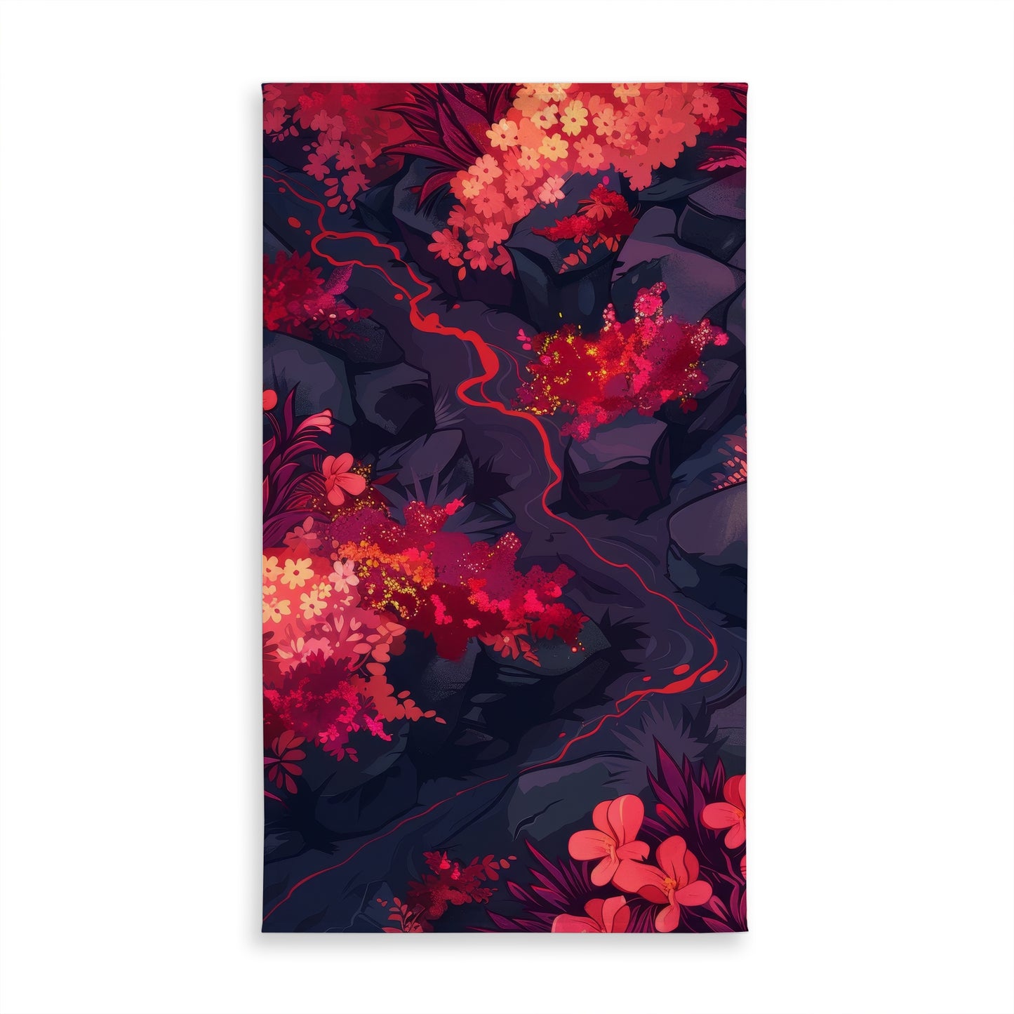 Burning Plants Black Indoor Outdoor Tablecloth