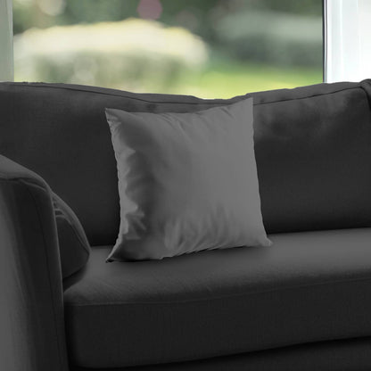 Coussin décoratif en sergé de polyester gris moyen | Décoration d'intérieur élégante
