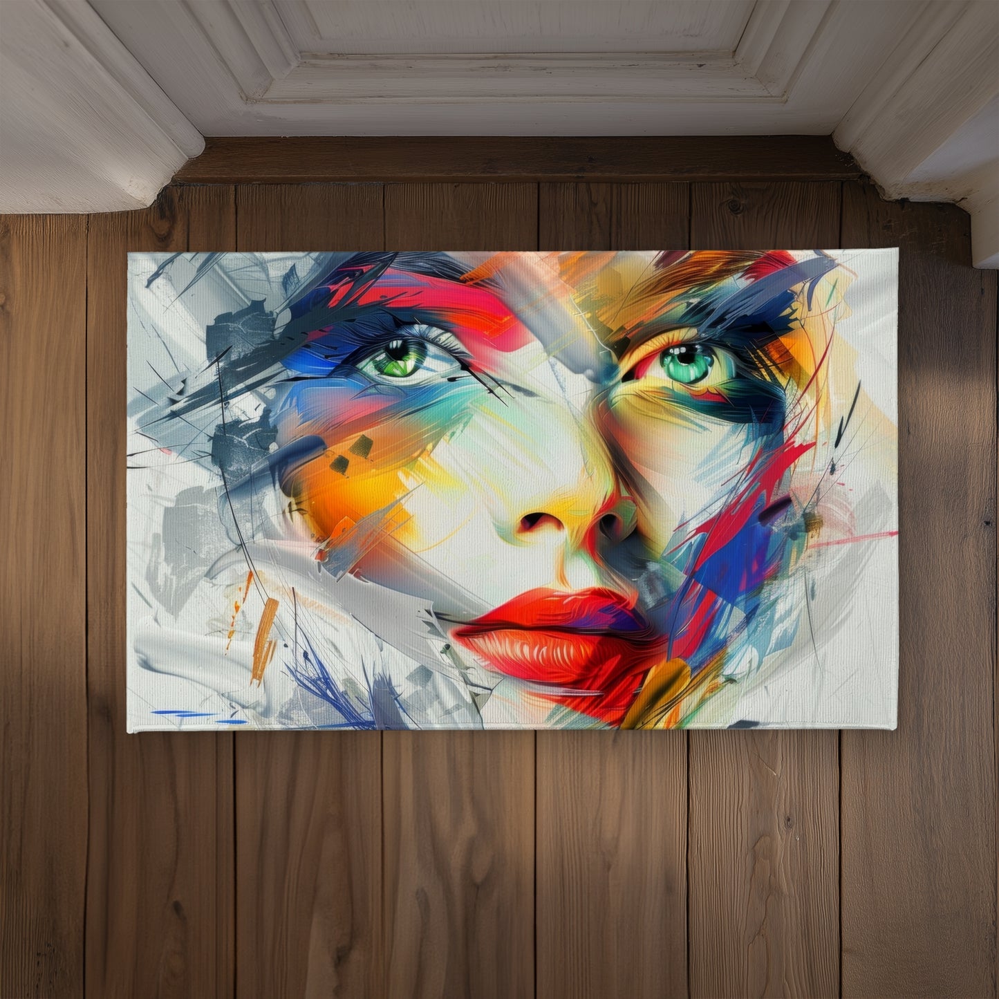 Abstract Look White Indoor Outdoor Door Mat | Home Decor