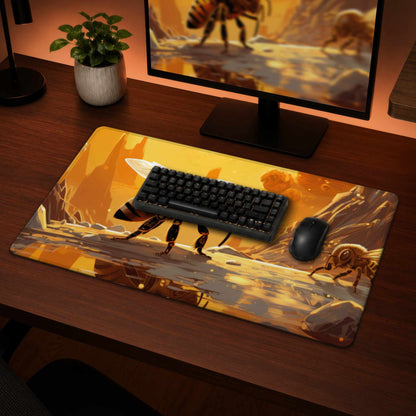 Bee World Desk Mat - Stylish Home Decor, Durable Surface