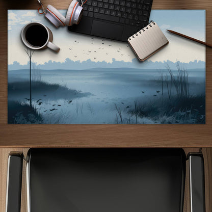 Evening Marsh - White Desk Mat for Elegant Home Decor