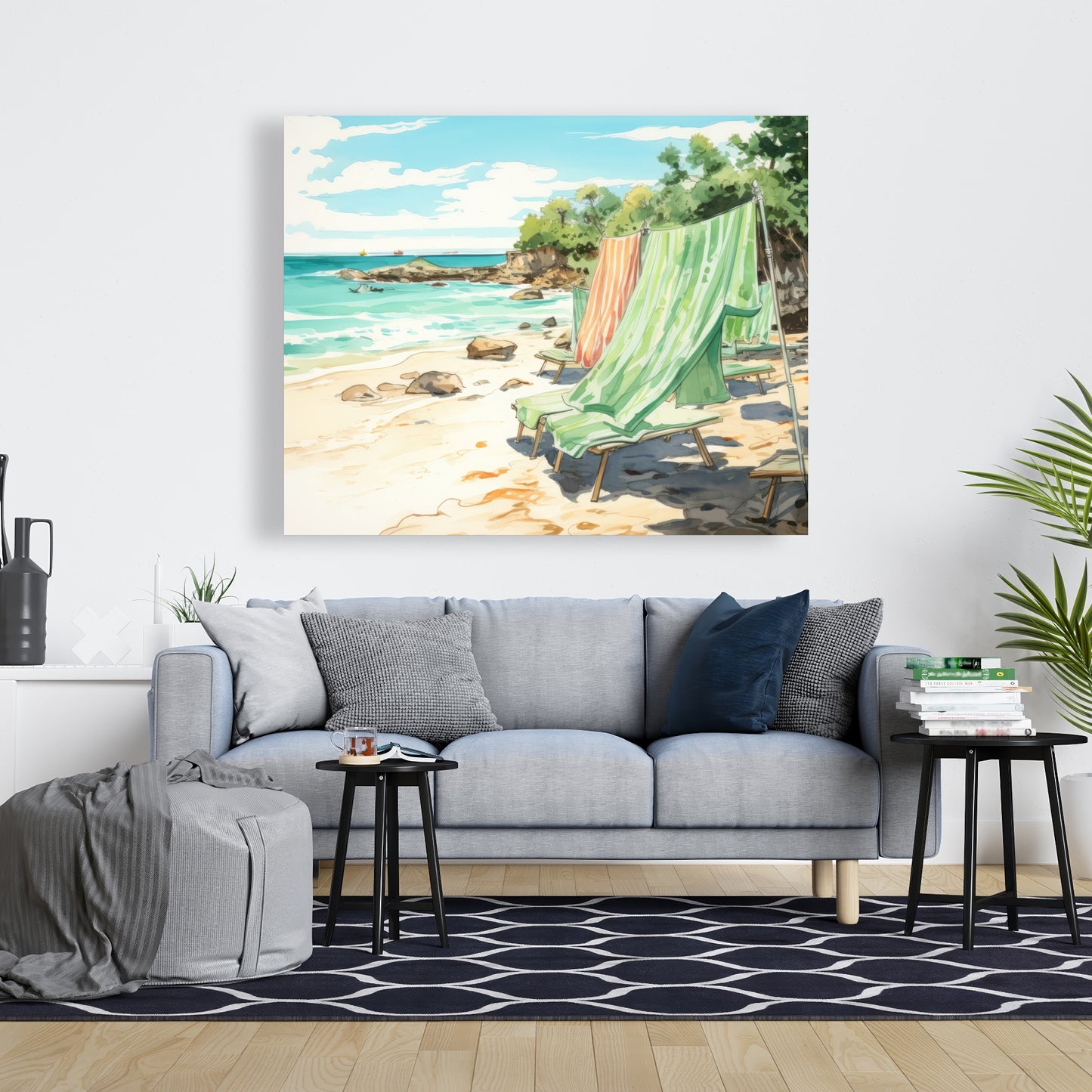 Beach Calm - Turquoise Canvas Wall Art for Home Decor