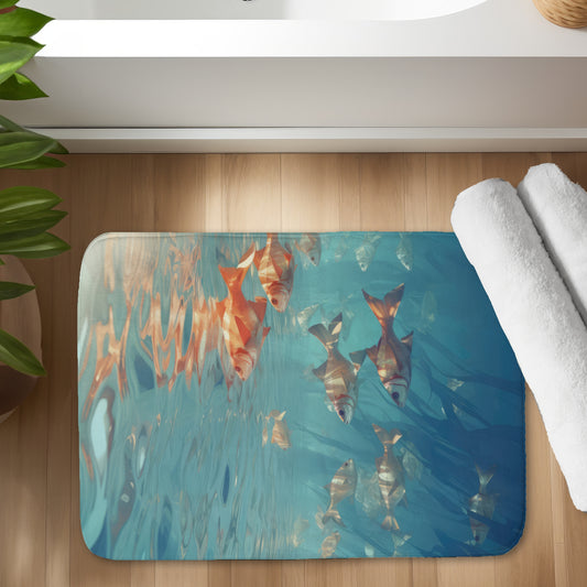 Surface tension Turquoise Bath Mat | Stylish Home Decor