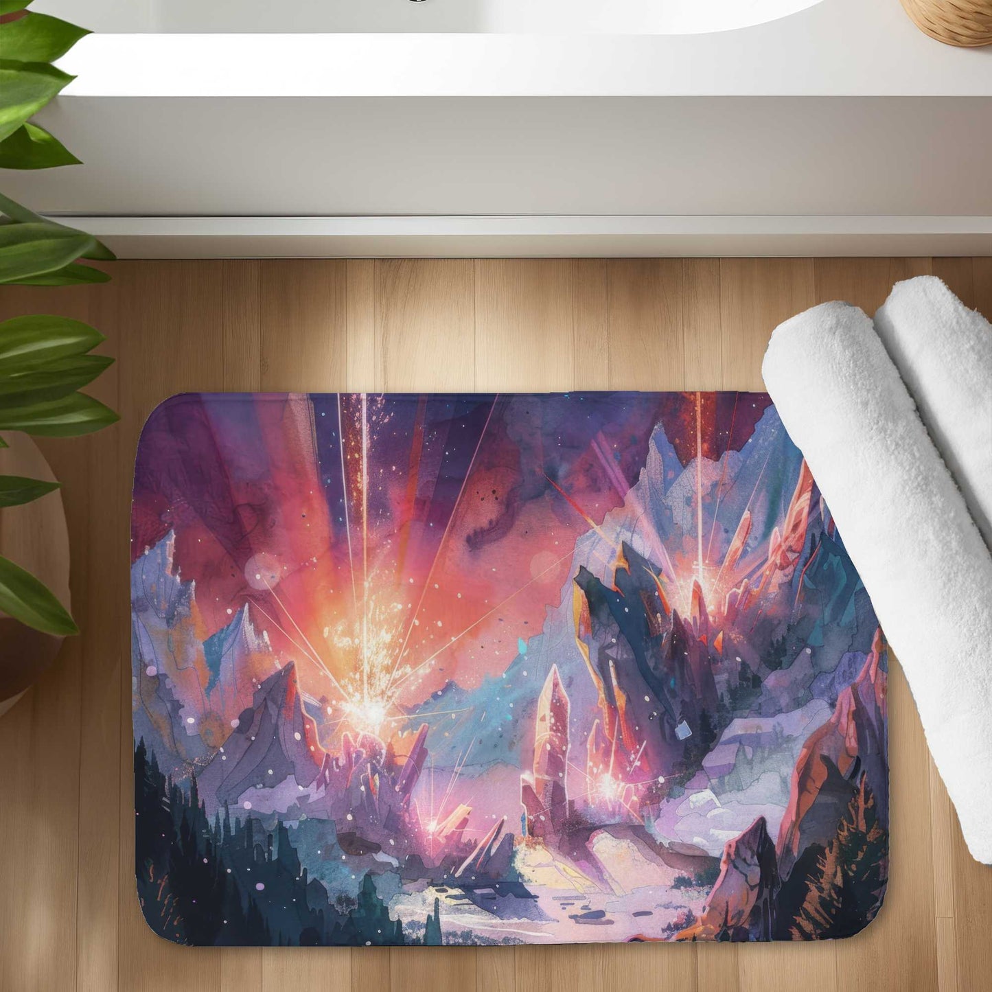 Beaming Signal Red Bath Mat for Home Decor | Cozy & Stylish