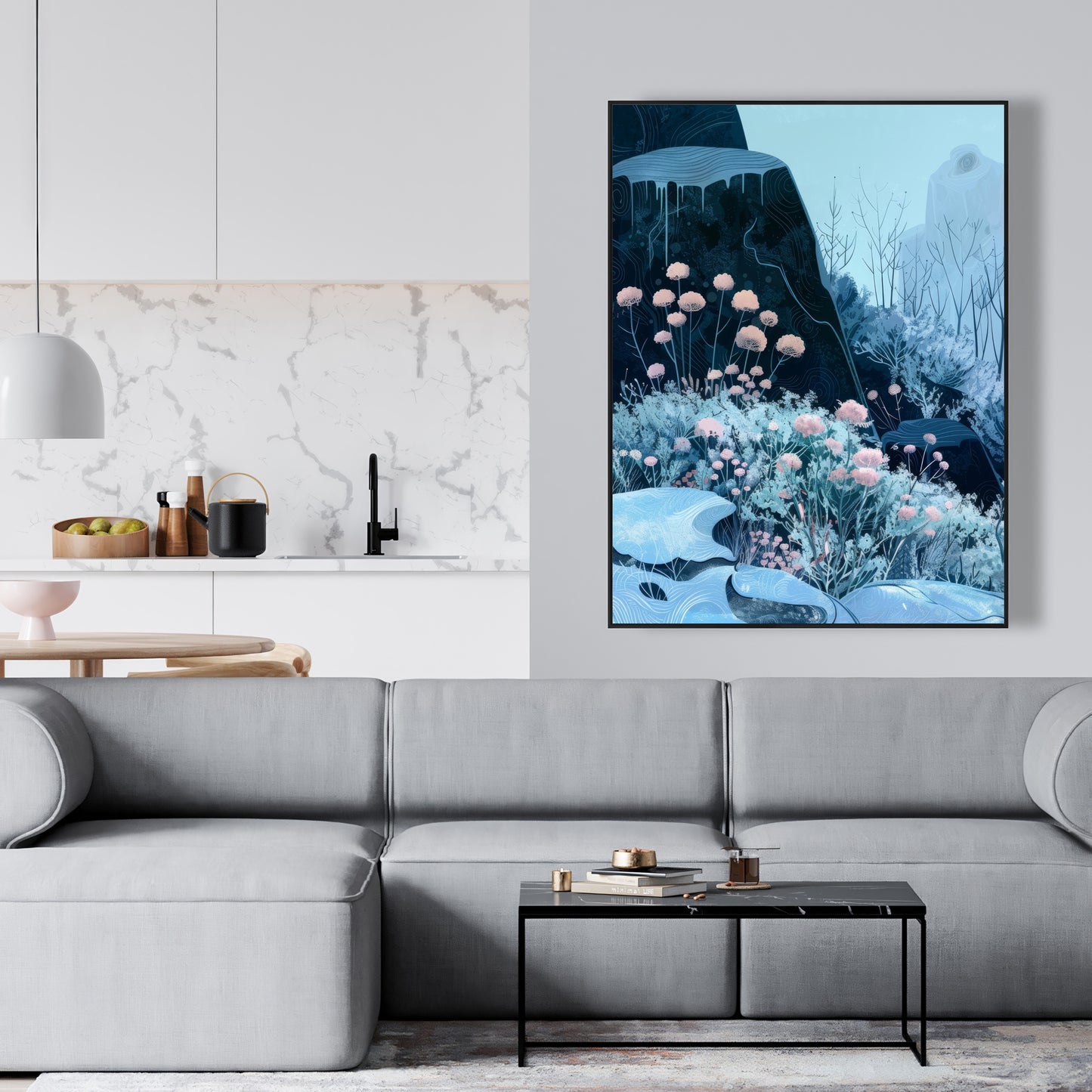 Annual freeze - Framed Canvas - Print on demand