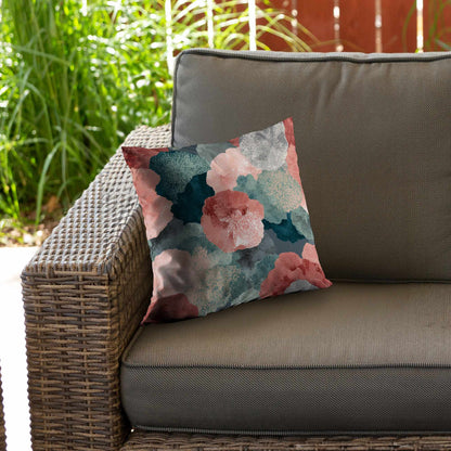 Whispering Coral Blooms Poly Twill Throw Pillow | Home Decor