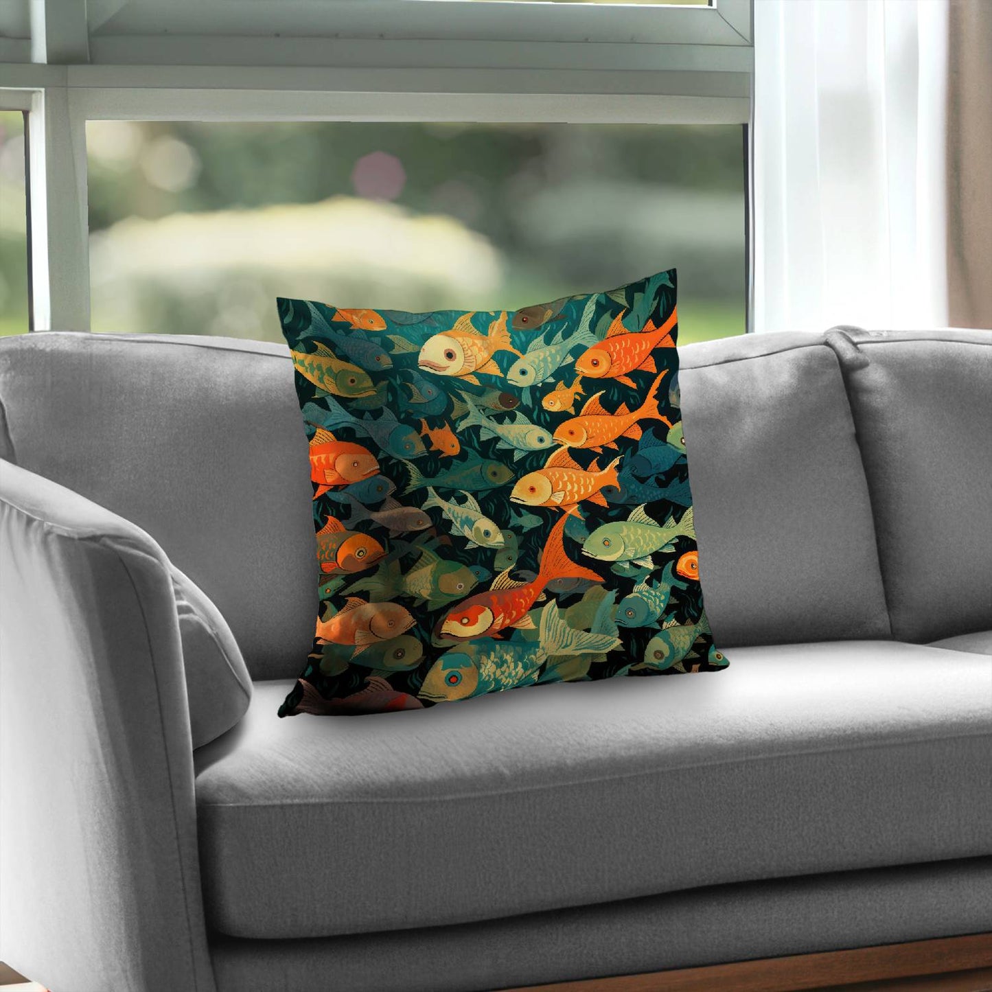 Simple fishes - Throw pillow - Print on demand