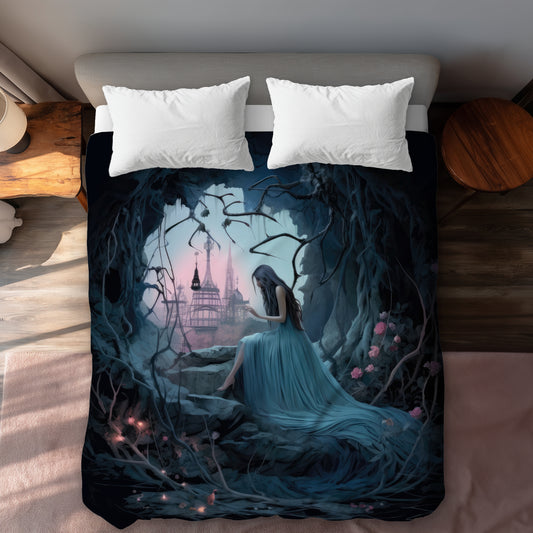 Morose Cave Turquoise Duvet Cover | Stylish Home Decor