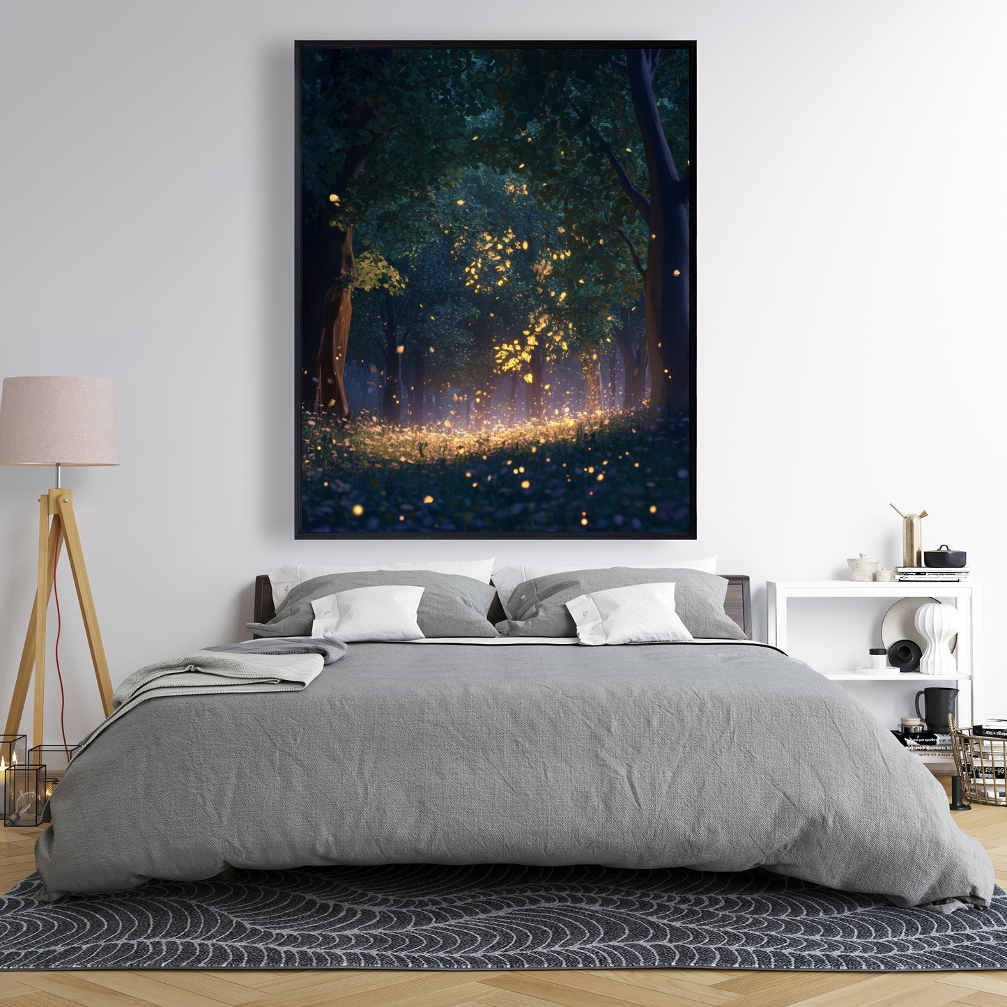 Glowing leaves - 36"x36" Framed canvas