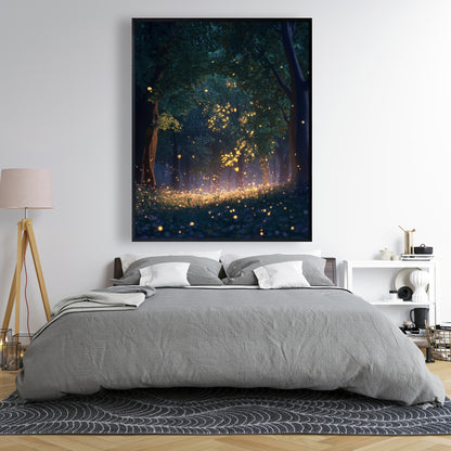 Glowing leaves - 36"x36" Framed canvas