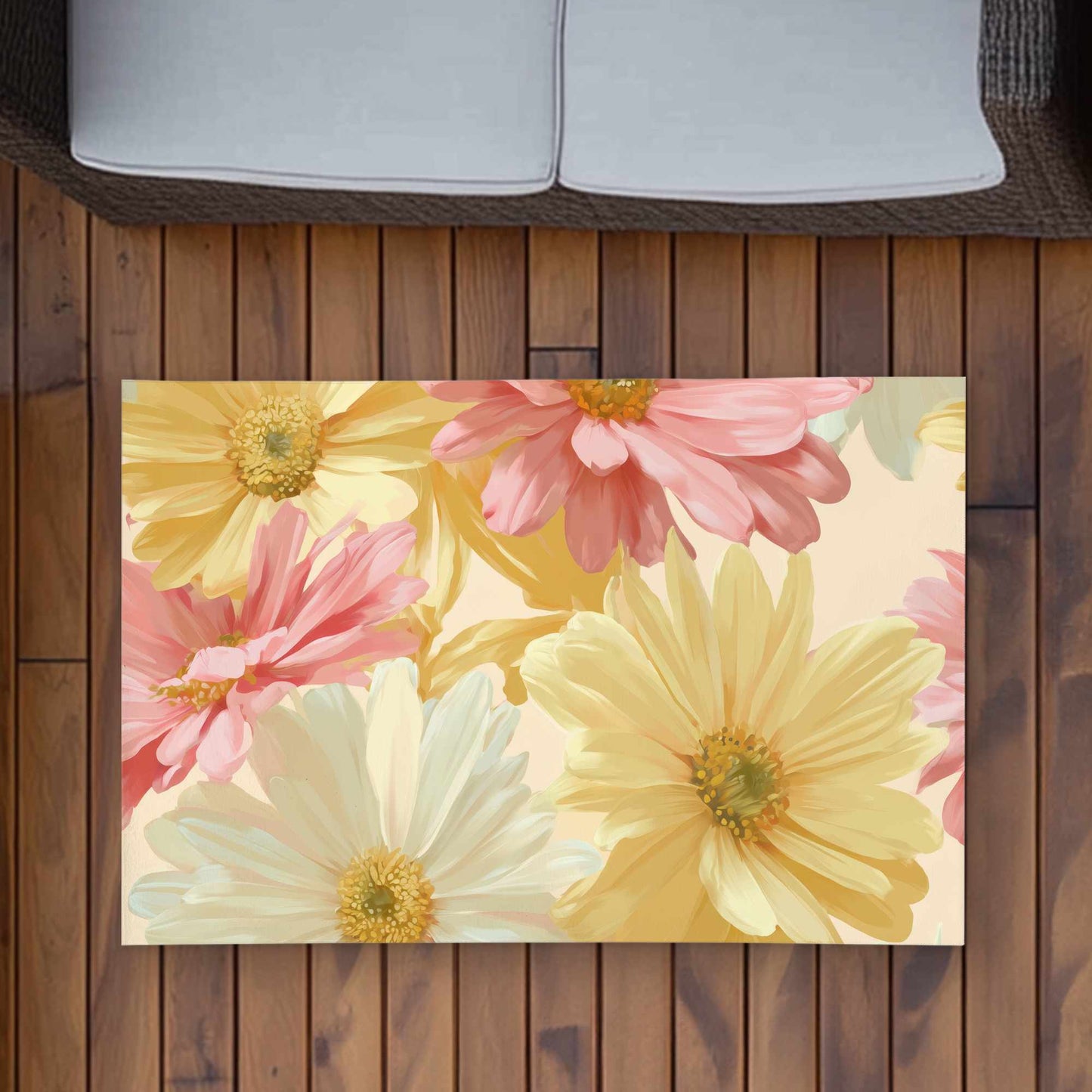 Tapis d'extérieur Sunlit Daisy Dream | Accessoire de décoration intérieure