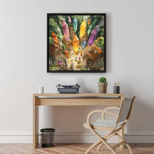 From Above - Brown Framed Canvas for Elegant Home Decor