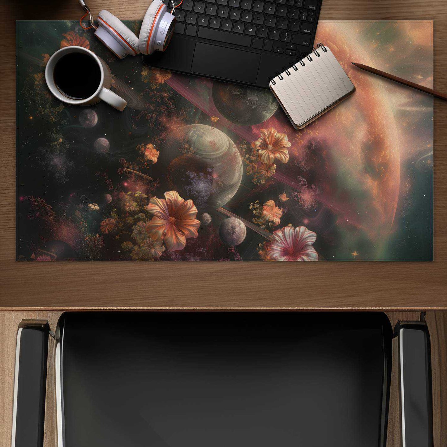 Capturing Light Beige Desk Mat for Elegant Home Decor