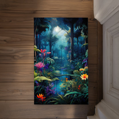 The beauty of nature Blue Indoor Outdoor Door Mat - Decor
