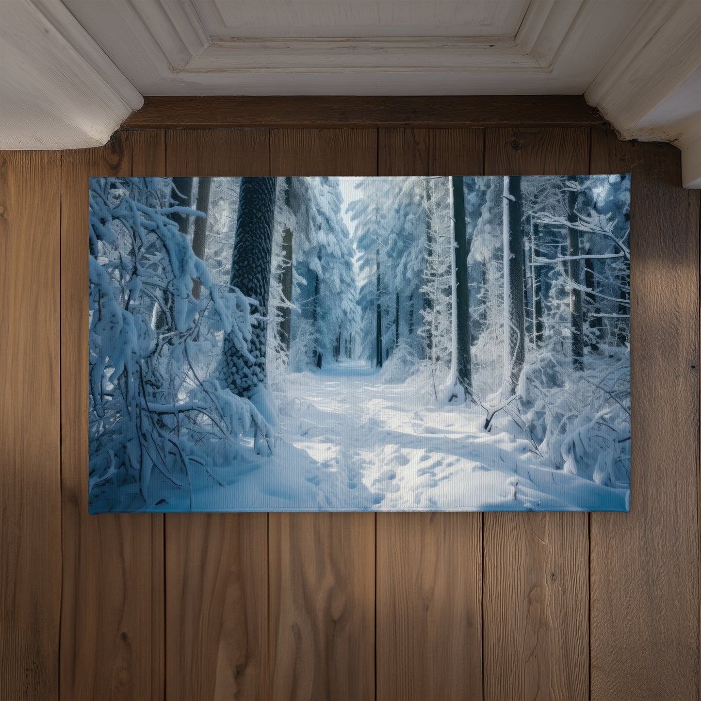 Cold Forest Blue Indoor Outdoor Door Mat - Home Decor Accent
