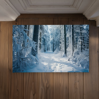 Cold Forest Blue Indoor Outdoor Door Mat - Home Decor Accent