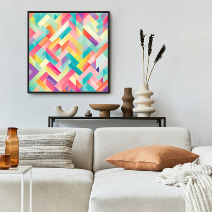Stripe Harmony - Orange Framed Canvas for Home Decor