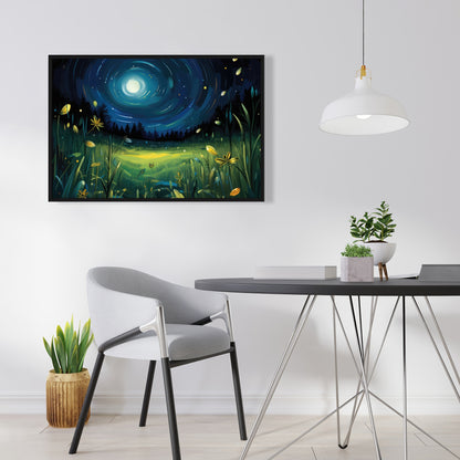 Between grass blades - 36"x36" Framed canvas