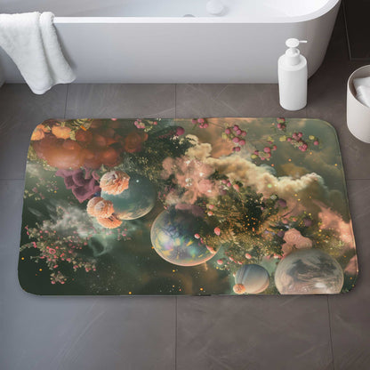 Tapis de bain Bloom Space | Tapis décoratif élégant pour salles de bain