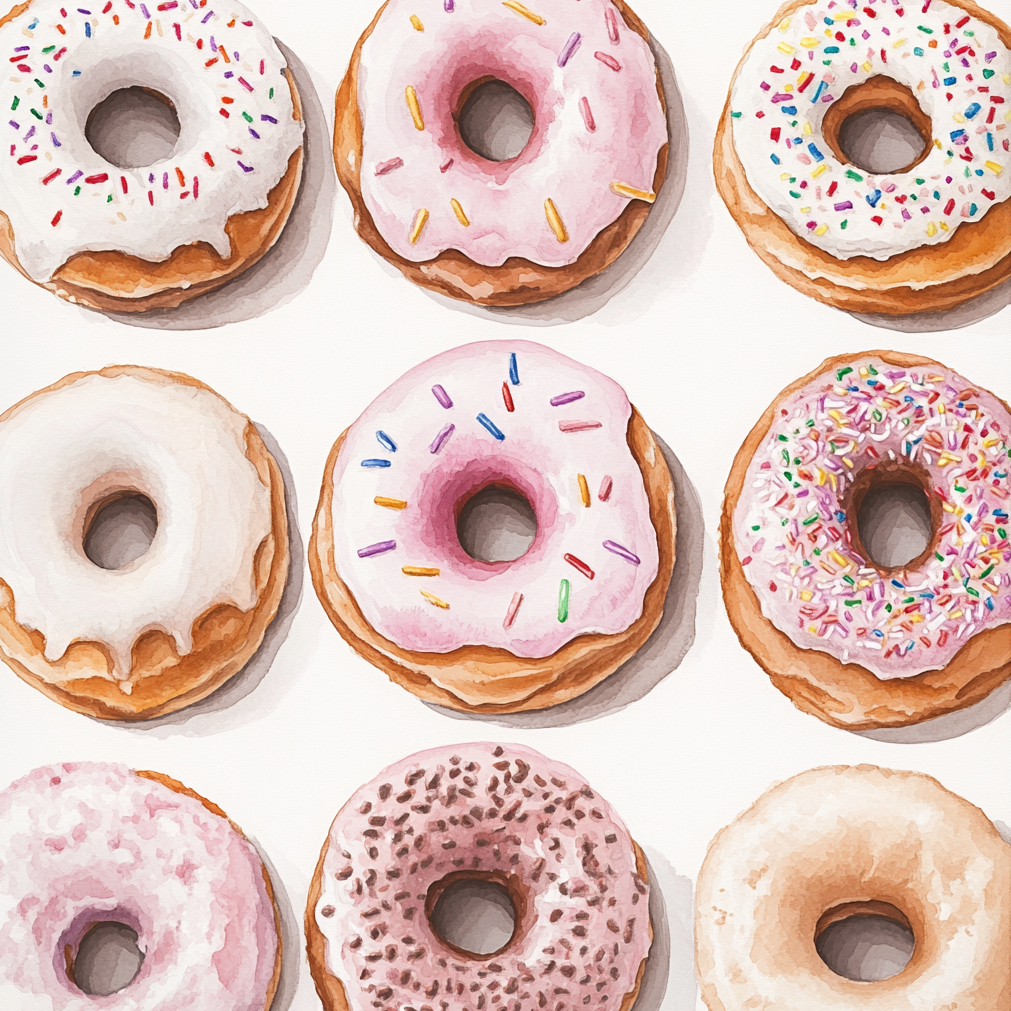 Donuts White Poly Twill Throw Pillow Insert for Home Decor