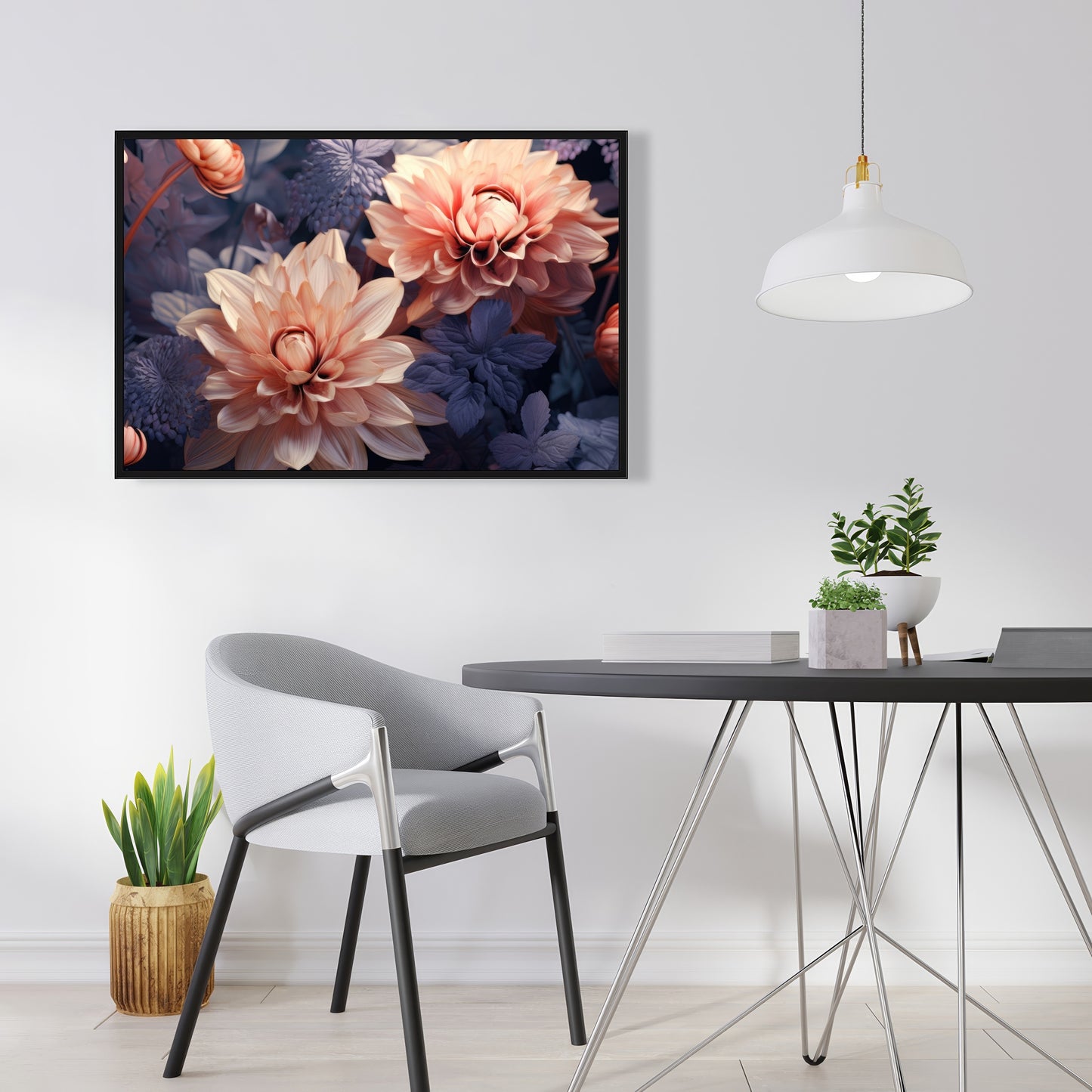 Pink and purple - 36"x36" Framed canvas