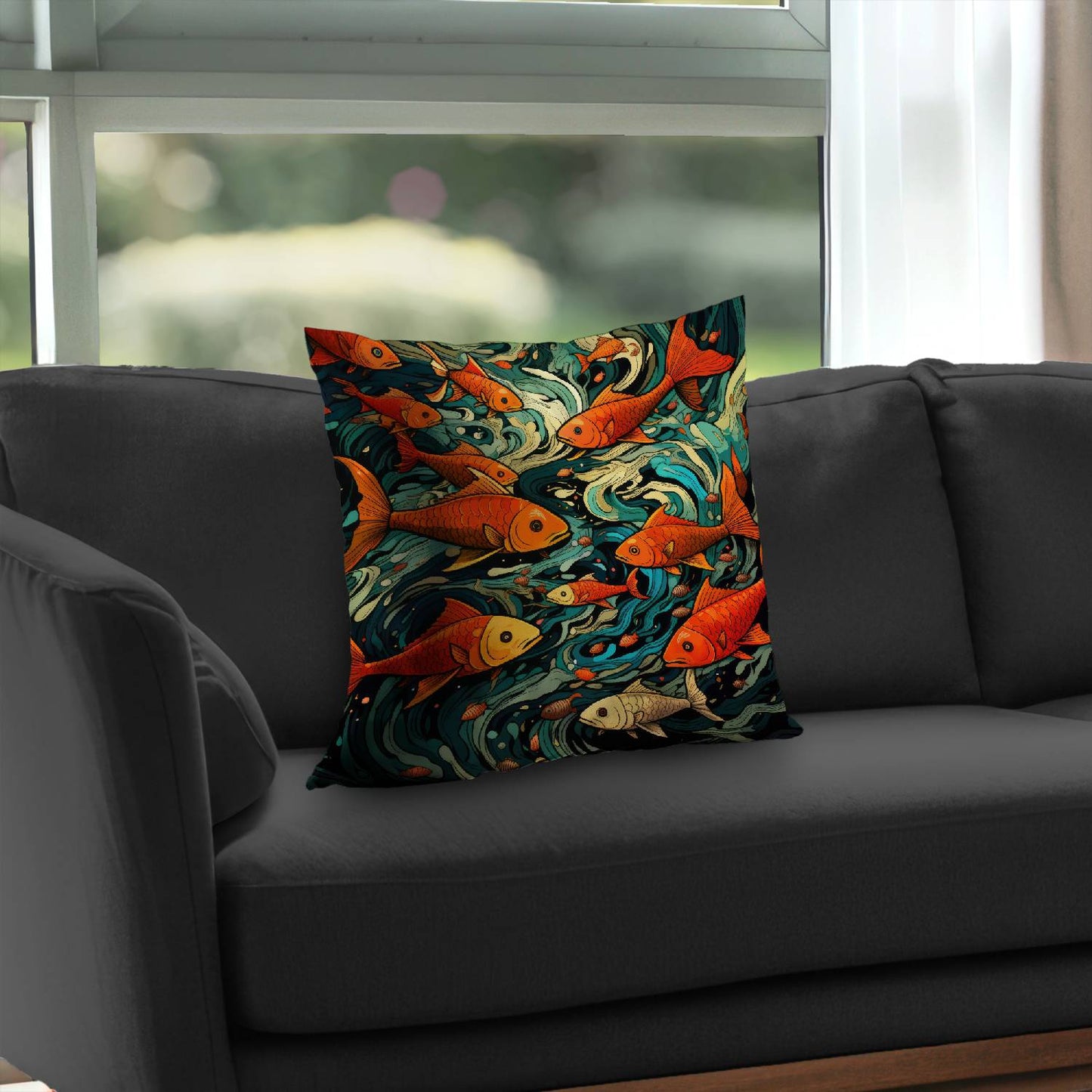 Contrast at sea - Throw pillow - Print on demand