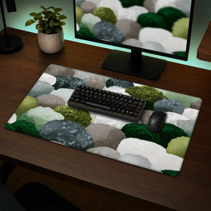 Mossy River Stones Desk Mat | Stylish Home Decor Accent