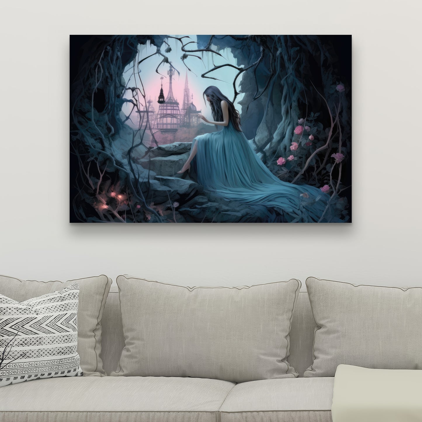 Morose Cave - Pink Canvas Home Decor for Elegant Spaces