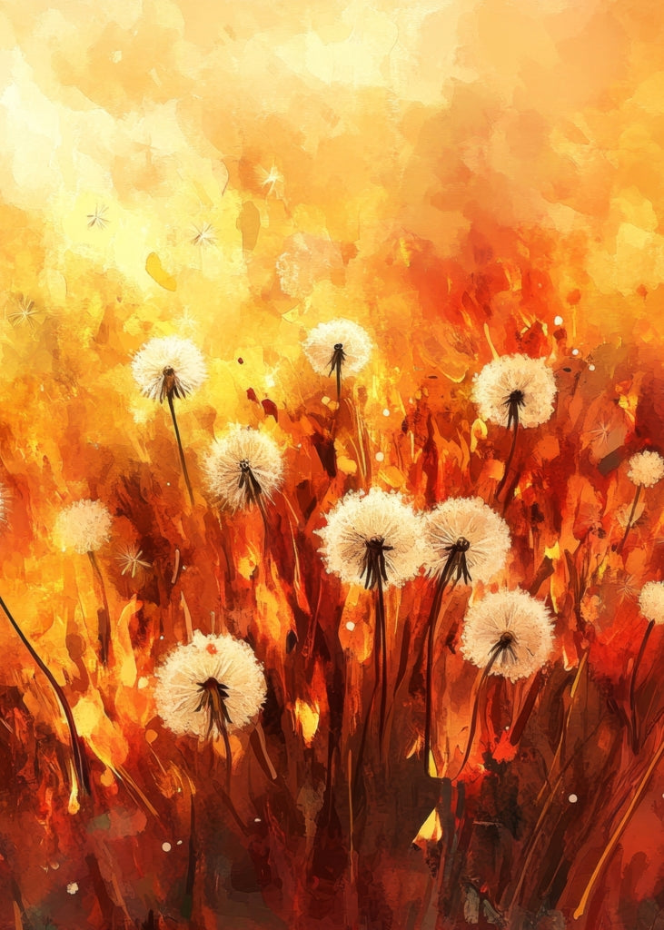 Dandelion Fire White Bath Mat - Elegant Home Decor Accent