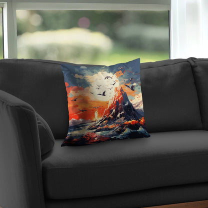 Towards Danger Poly Twill Throw Pillow | Stylish Home Decor