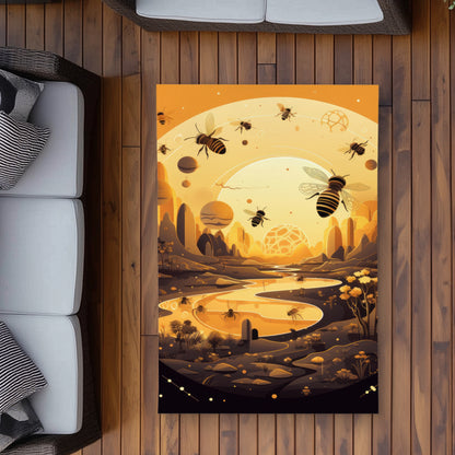 Hive Planet Beige Outdoor Area Rug | Stylish Home Decor