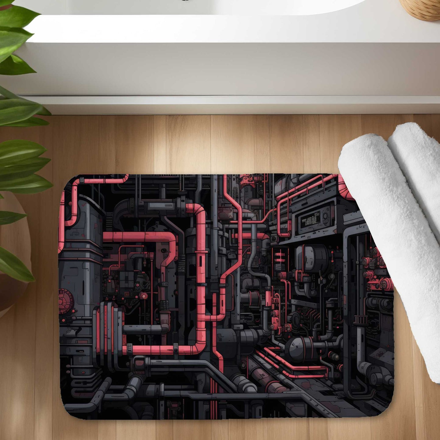 Tubular Nightmare Red Bath Mat | Stylish Home Decor Accent