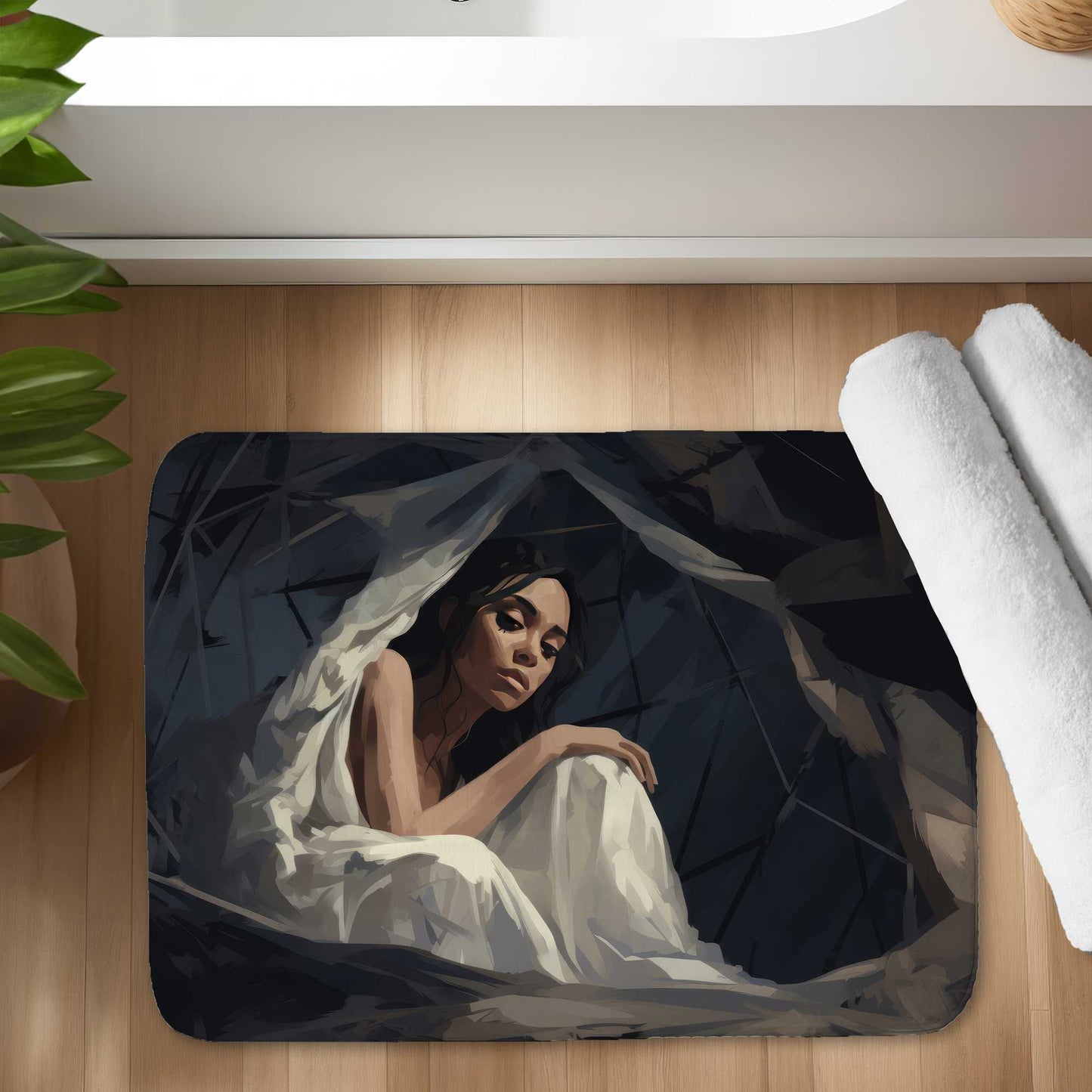 Cocooned Black Bath Mat - Stylish Home Decor Essential